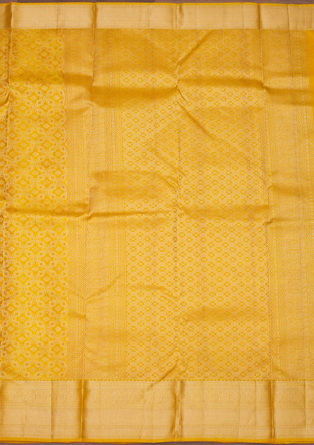 Mustard Zariwork Pure Silk Saree-Koskii