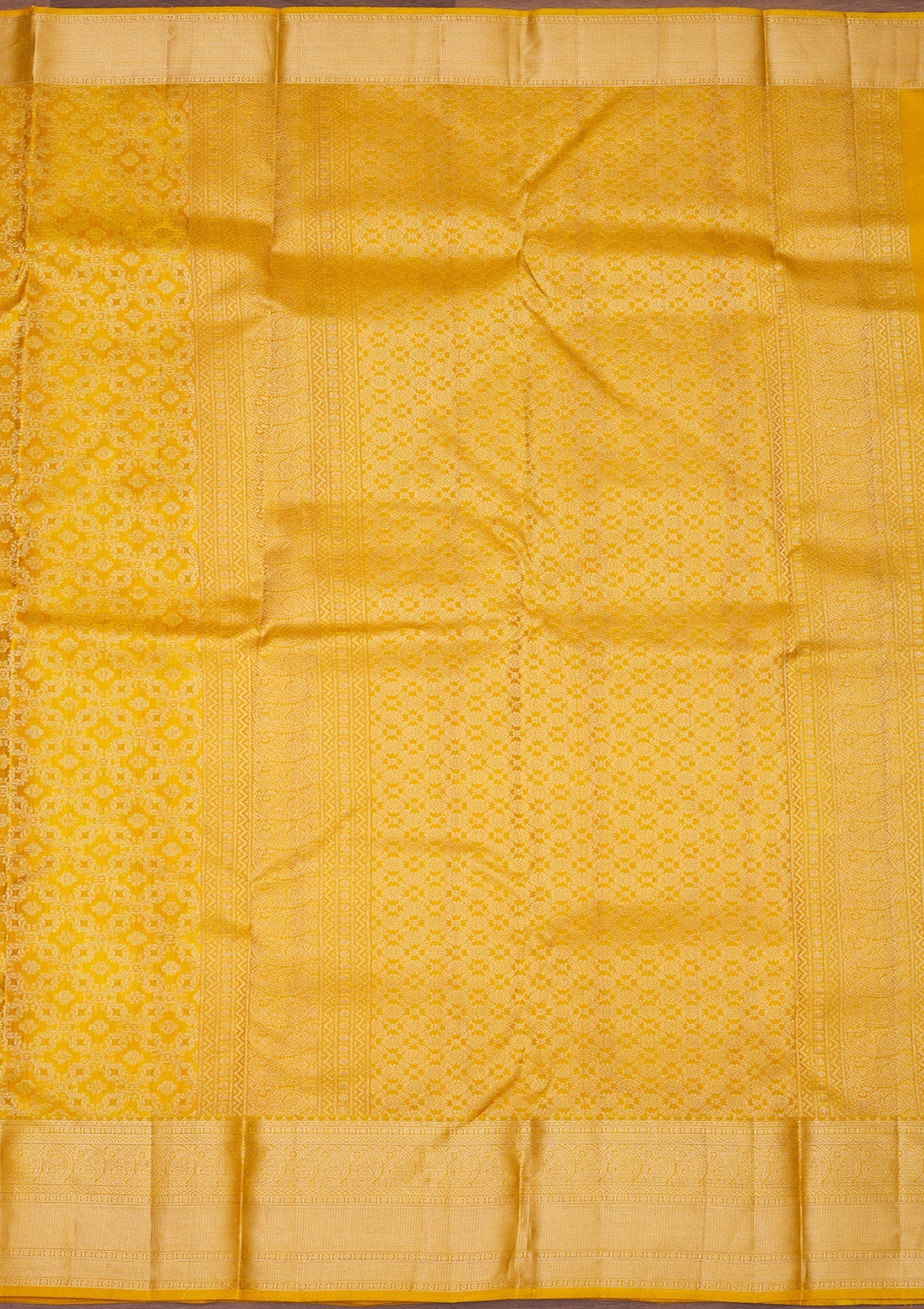 Mustard Zariwork Pure Silk Saree-Koskii
