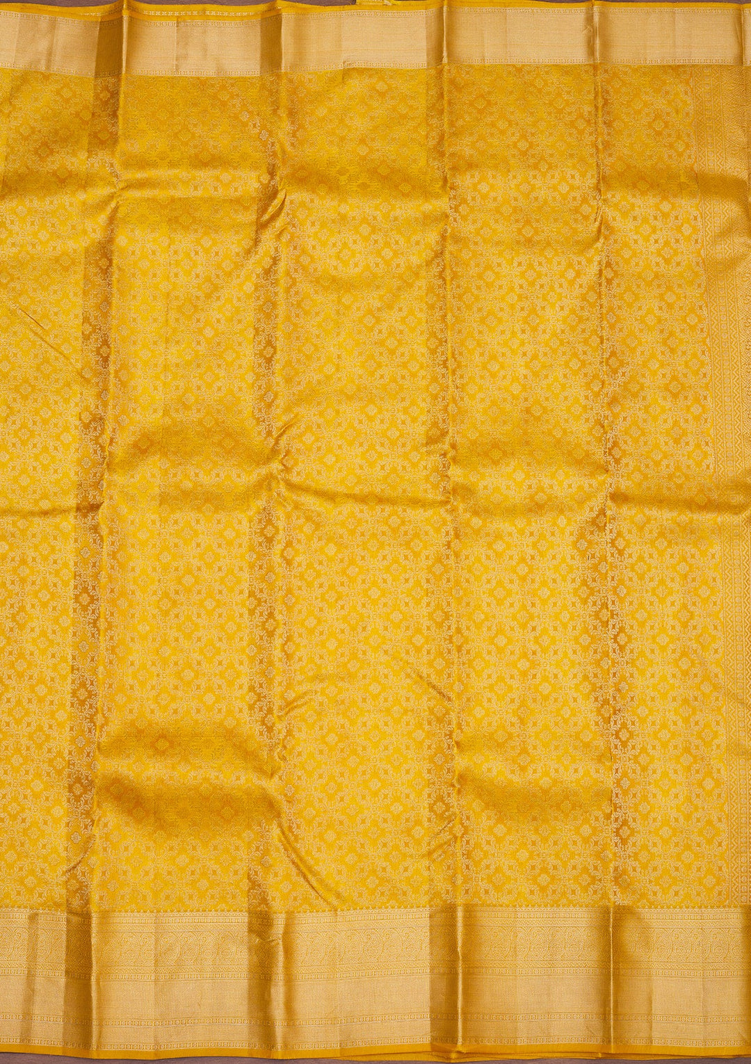 Mustard Zariwork Pure Silk Saree-Koskii