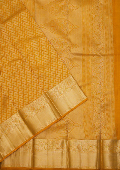 Mustard Zariwork Pure Silk Saree