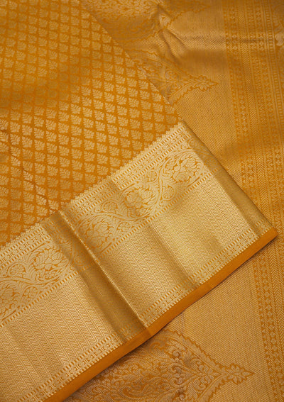 Mustard Zariwork Pure Silk Saree