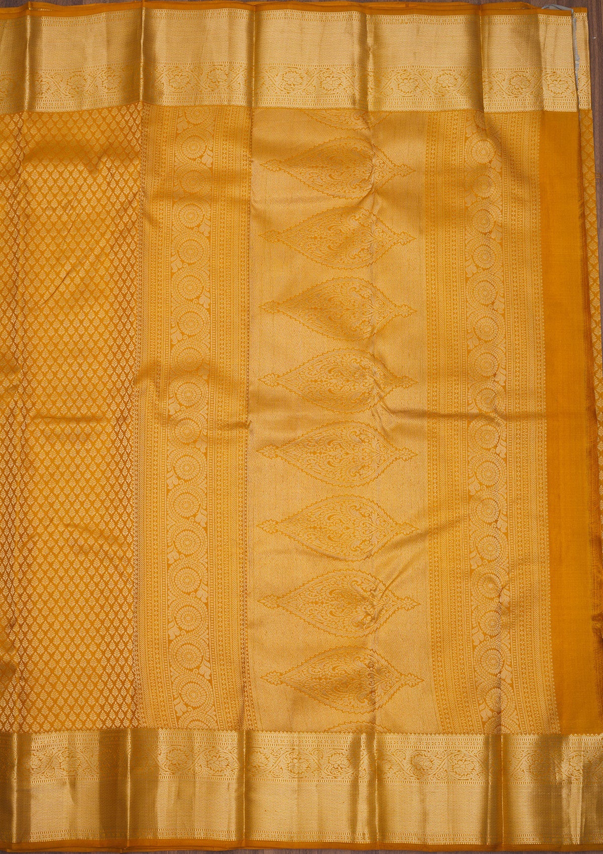 Mustard Zariwork Pure Silk Saree