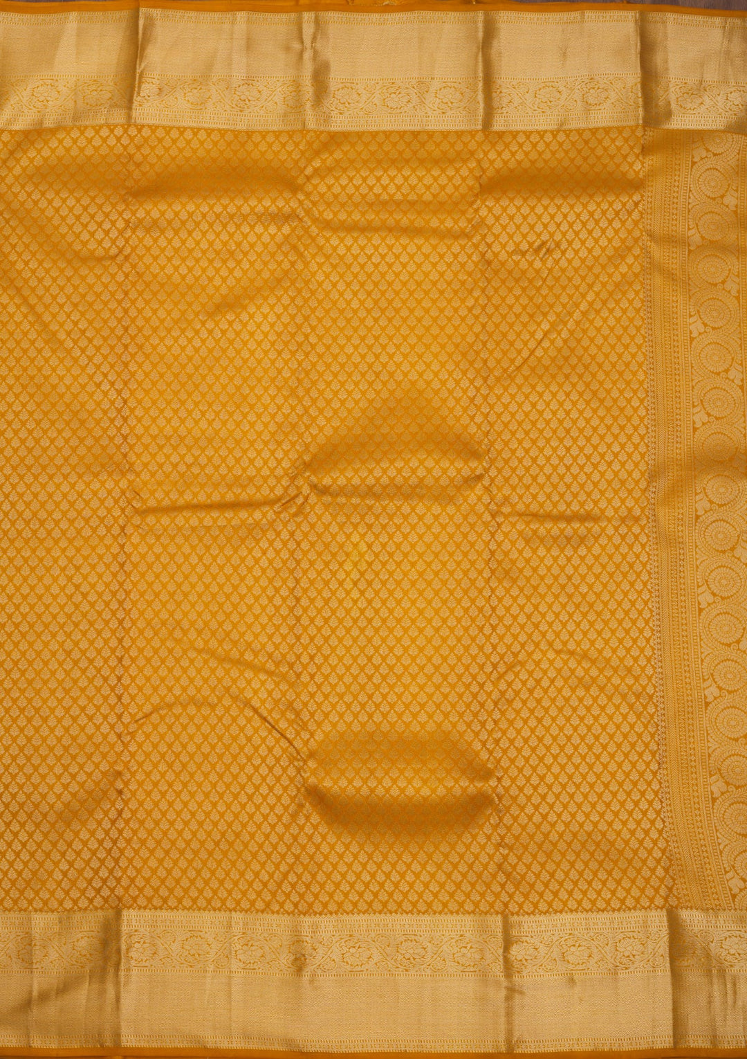 Mustard Zariwork Pure Silk Saree