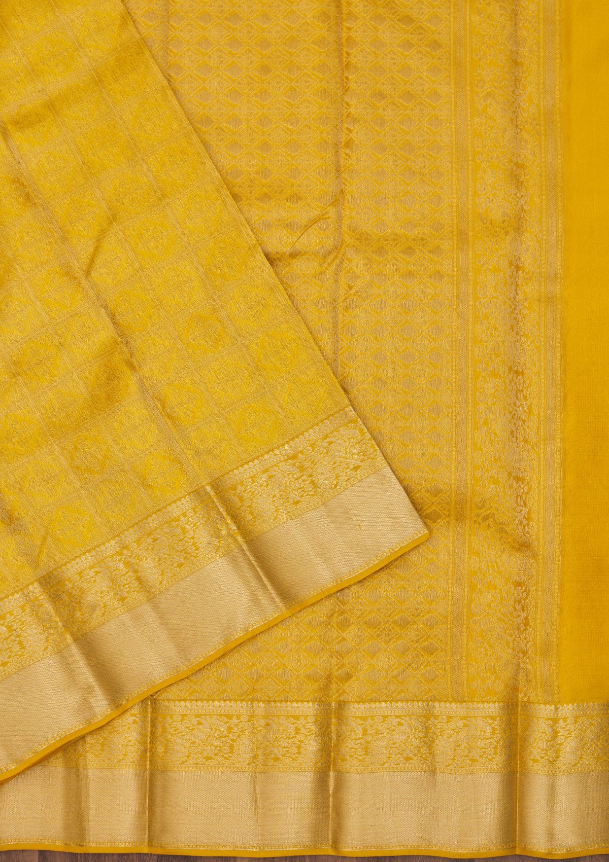 Mustard Zariwork Pure Silk Saree