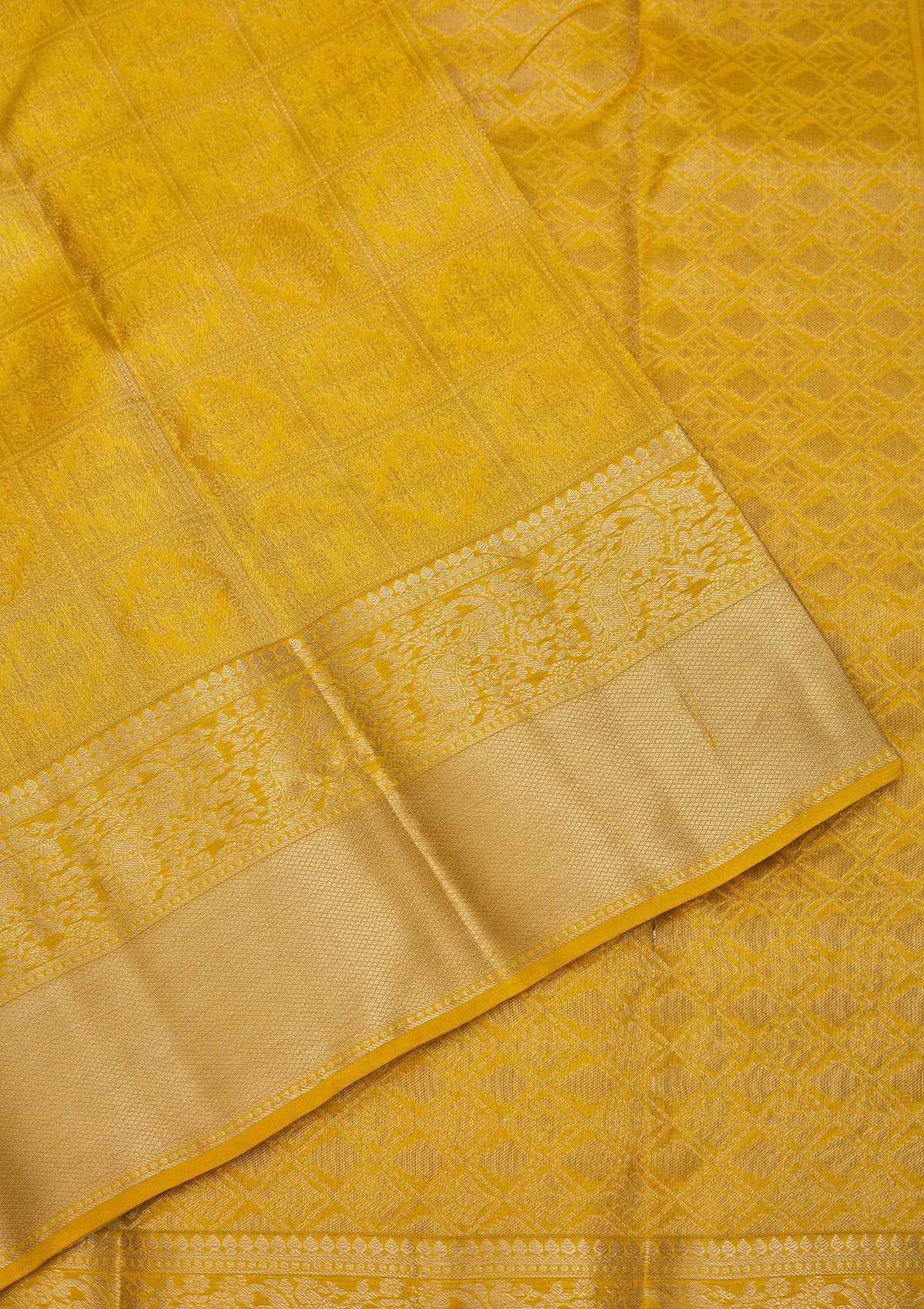 Mustard Zariwork Pure Silk Saree