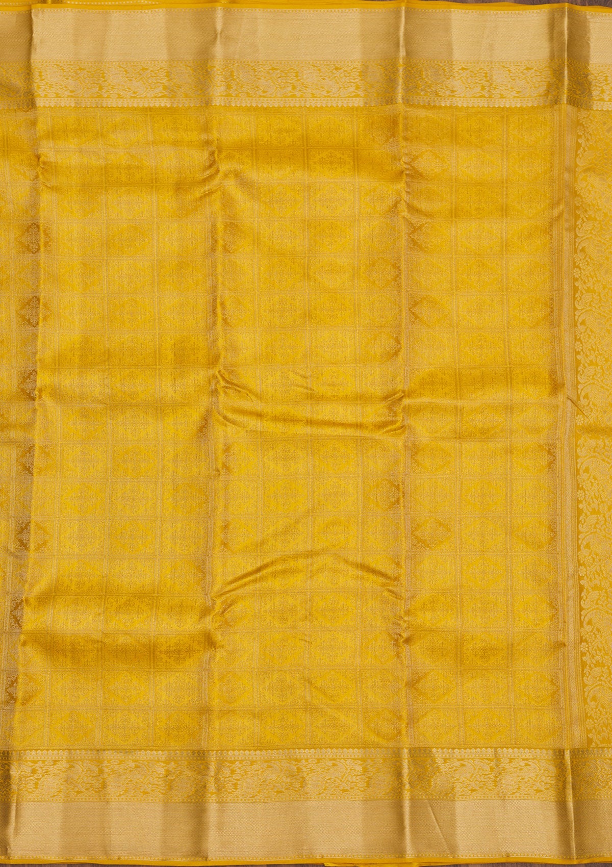 Mustard Zariwork Pure Silk Saree