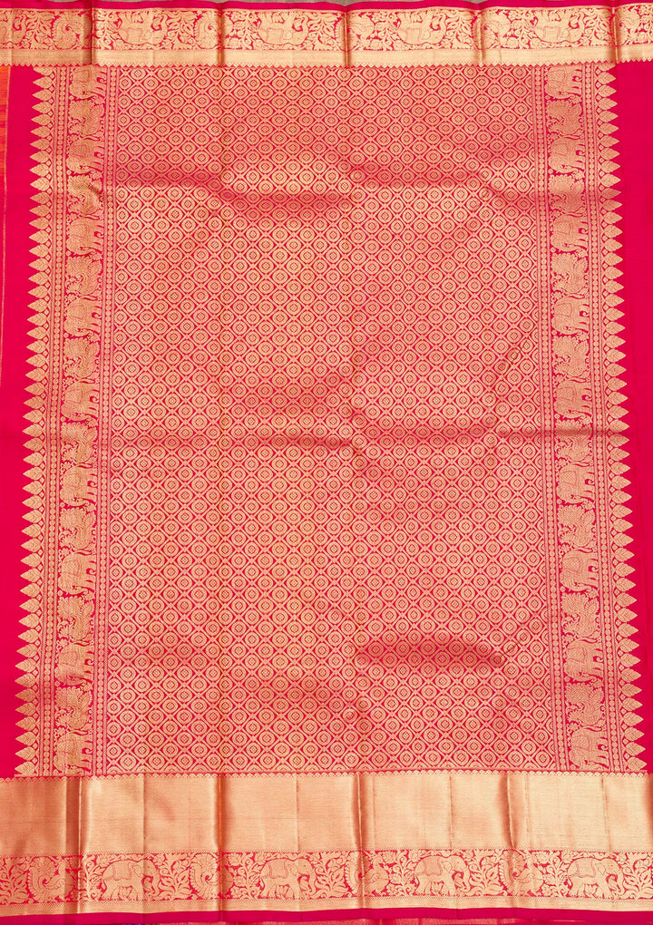 Mustard Zariwork Pure Silk Saree-Koskii