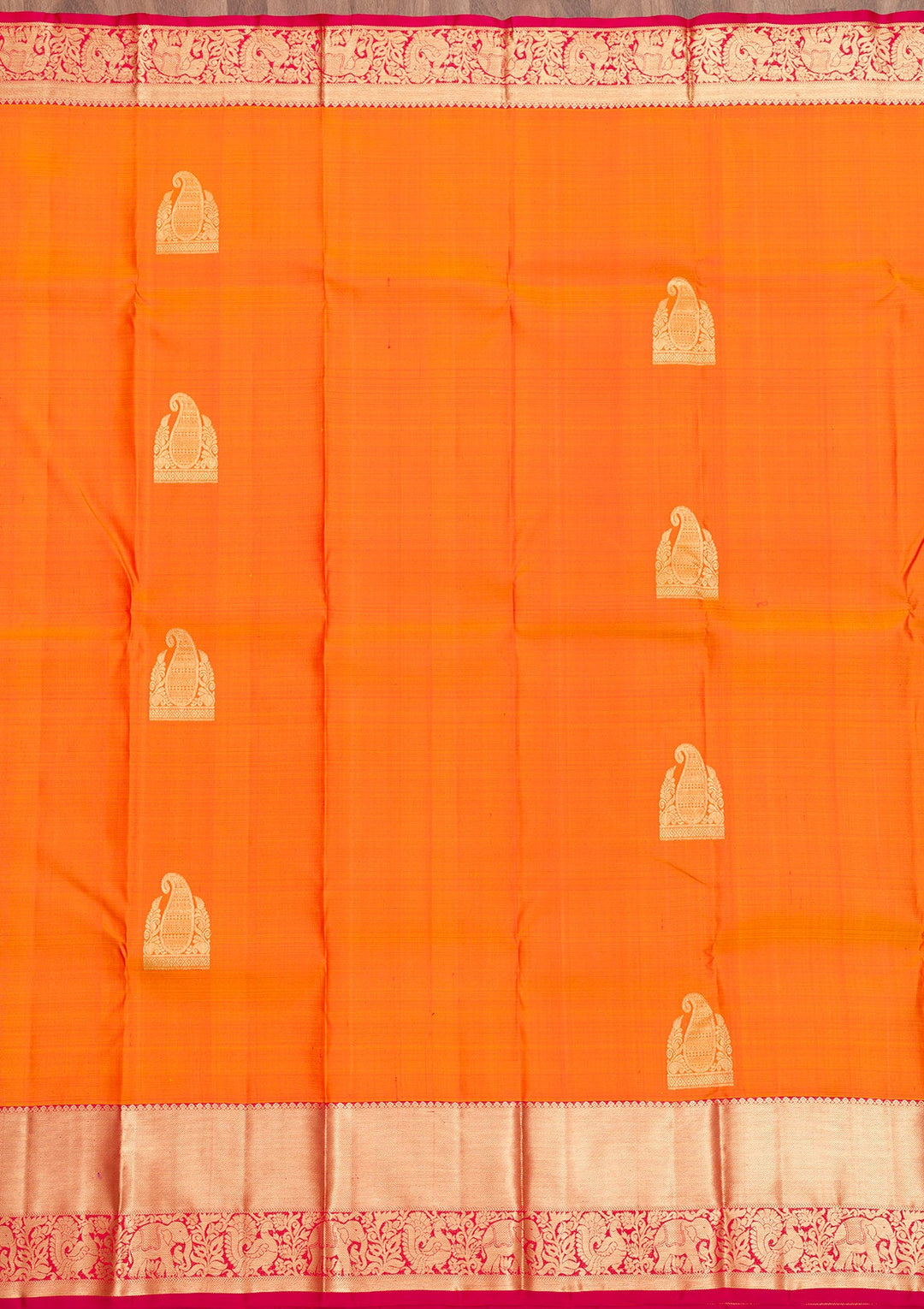 Mustard Zariwork Pure Silk Saree-Koskii
