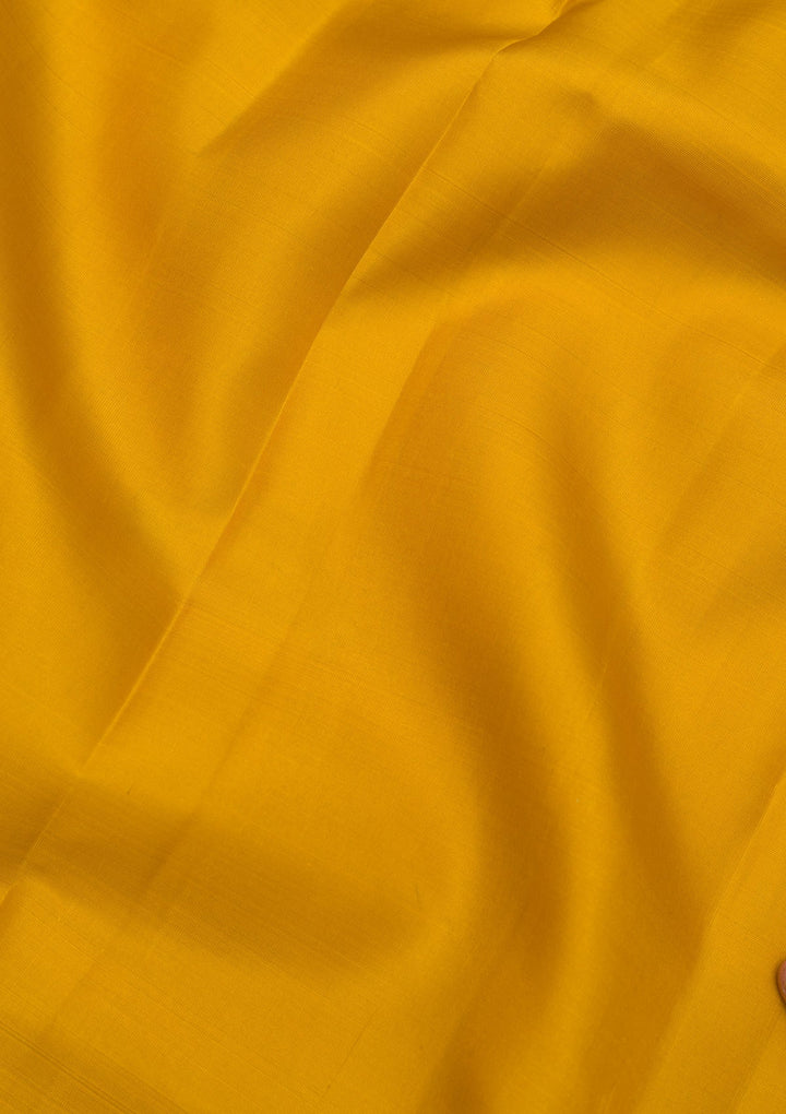 Mustard Zariwork Pure Silk Saree-Koskii