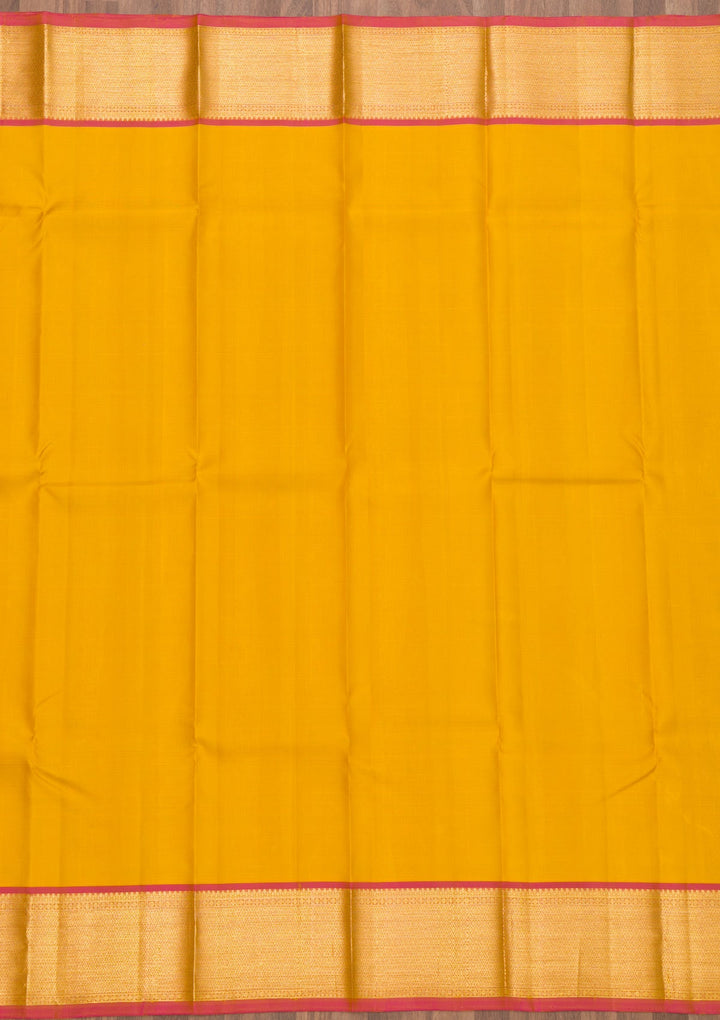 Mustard Zariwork Pure Silk Saree-Koskii