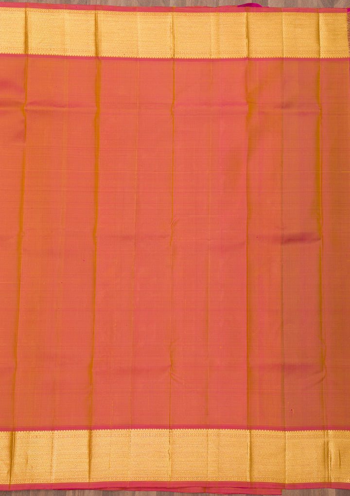 Mustard Zariwork Pure Silk Saree-Koskii