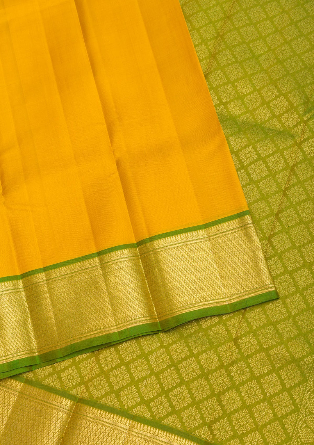 Mustard Zariwork Pure Silk Saree-Koskii