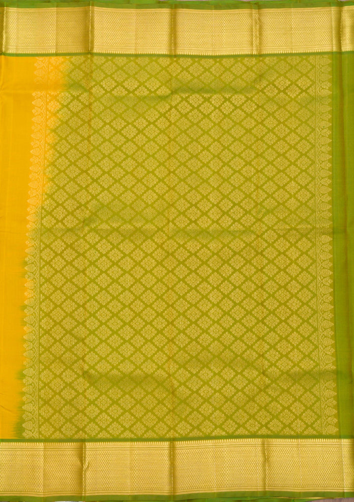 Mustard Zariwork Pure Silk Saree-Koskii