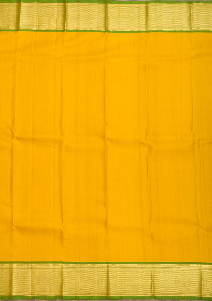 Mustard Zariwork Pure Silk Saree-Koskii