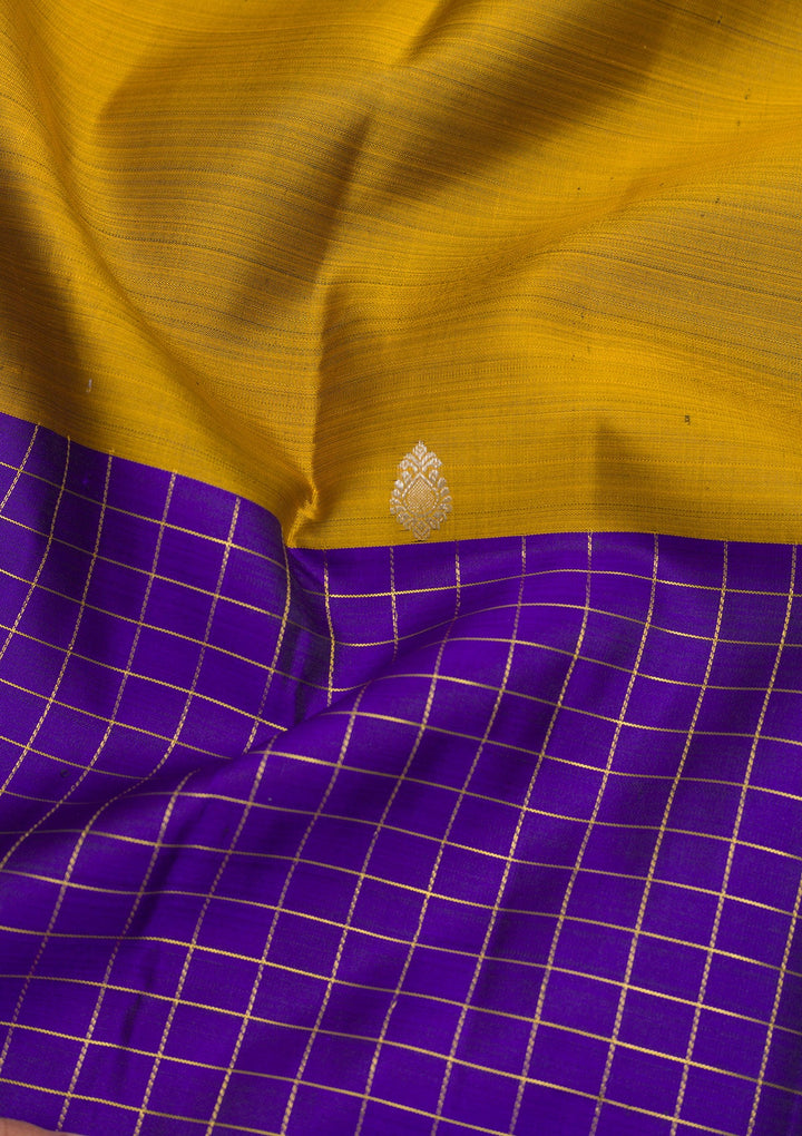 Mustard Zariwork Pure Silk Saree-Koskii