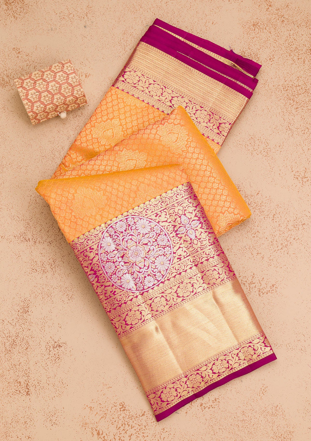 Mustard Zariwork Pure Silk Saree-Koskii