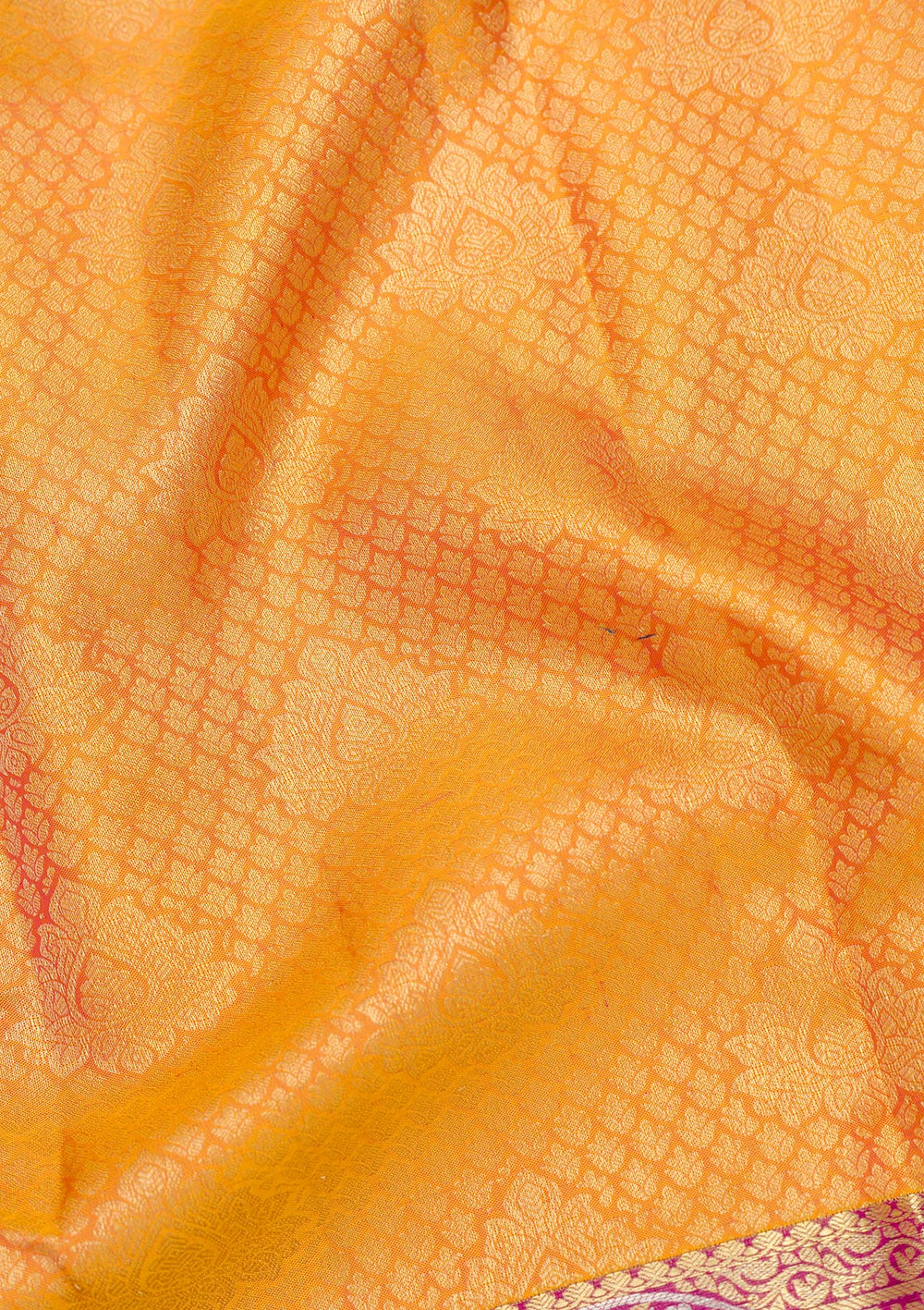 Mustard Zariwork Pure Silk Saree-Koskii