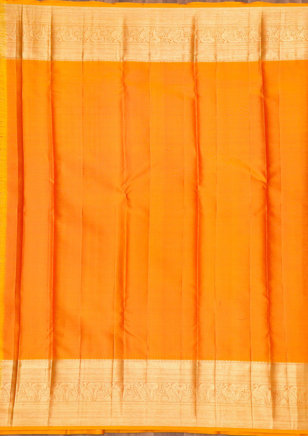 Mustard Zariwork Pure Silk Saree-Koskii