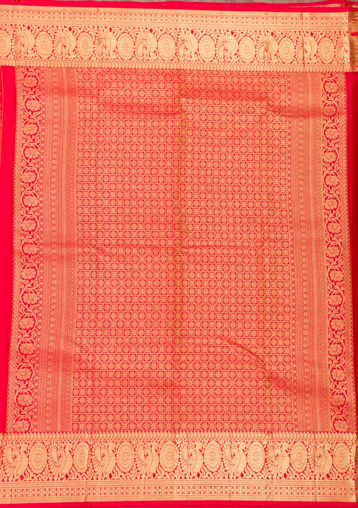 Mustard Zariwork Pure Silk Saree-Koskii