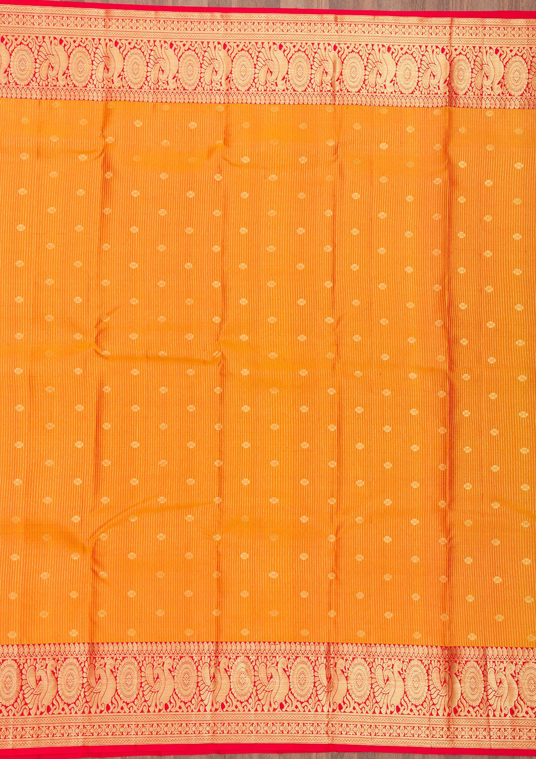 Mustard Zariwork Pure Silk Saree-Koskii
