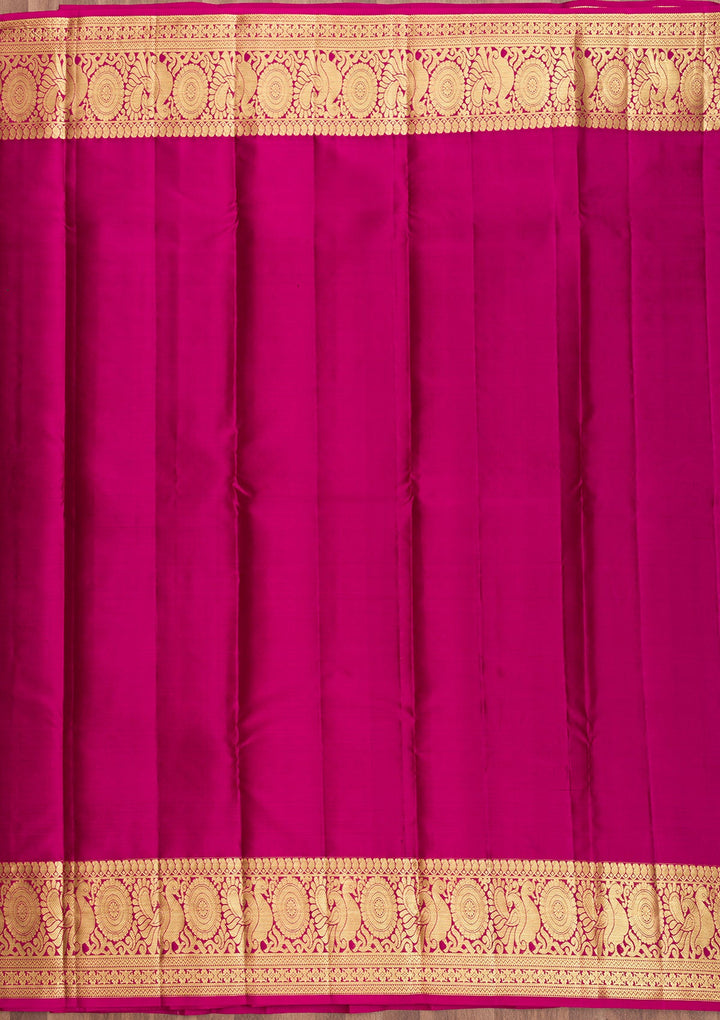 Mustard Zariwork Pure Silk Saree-Koskii