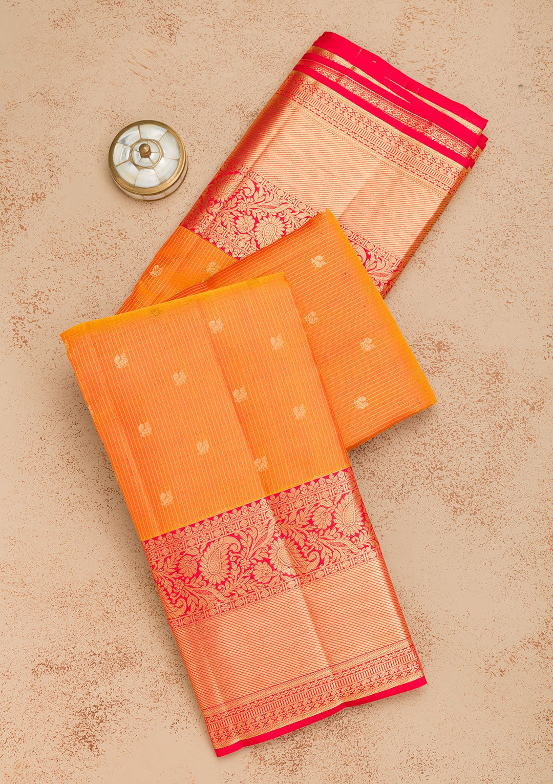 Mustard Zariwork Pure Silk Saree-Koskii