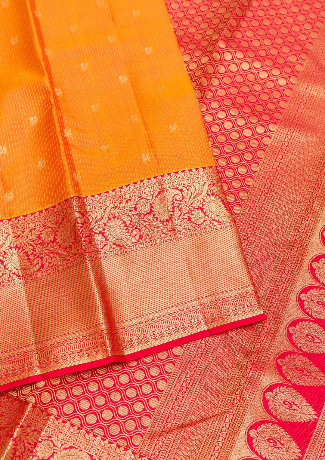 Mustard Zariwork Pure Silk Saree-Koskii