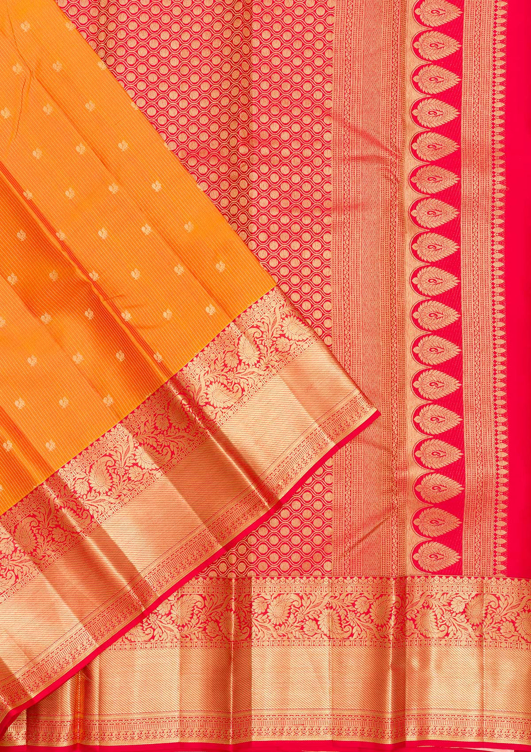 Mustard Zariwork Pure Silk Saree-Koskii