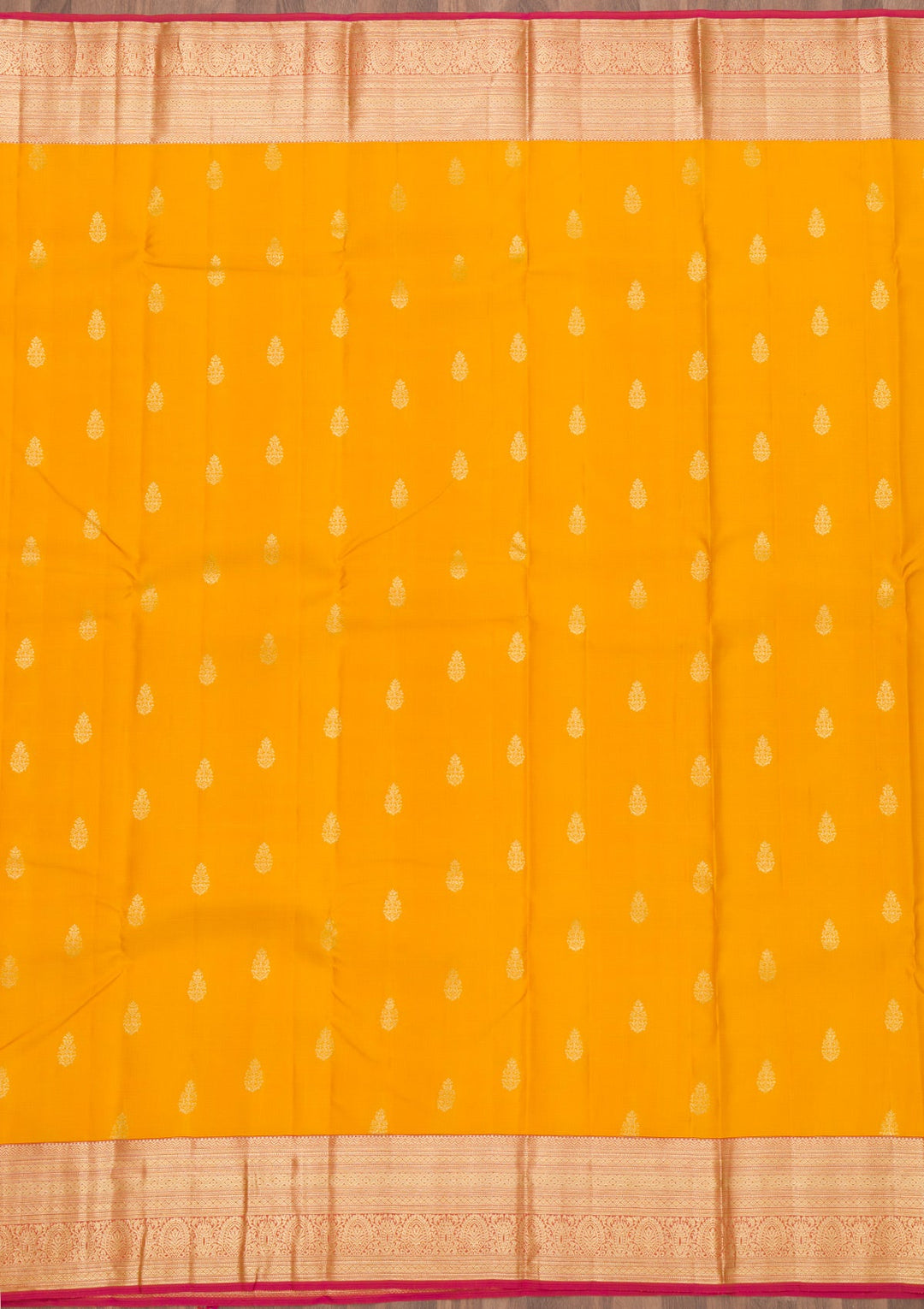 Mustard Zariwork Pure Silk Saree-Koskii