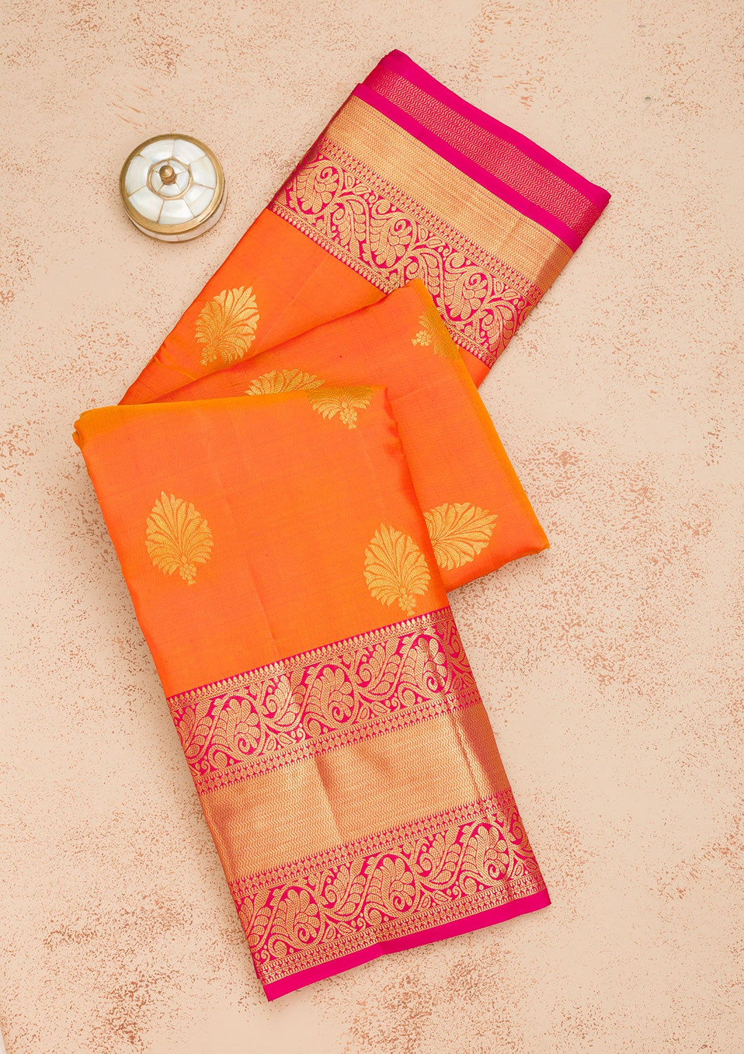 Mustard Zariwork Pure Silk Saree-Koskii