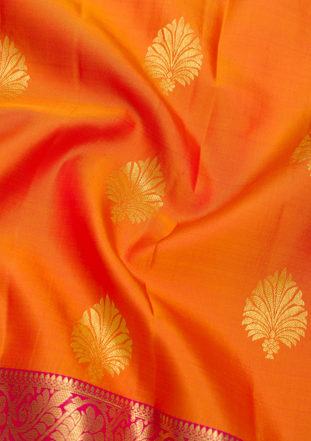Mustard Zariwork Pure Silk Saree-Koskii