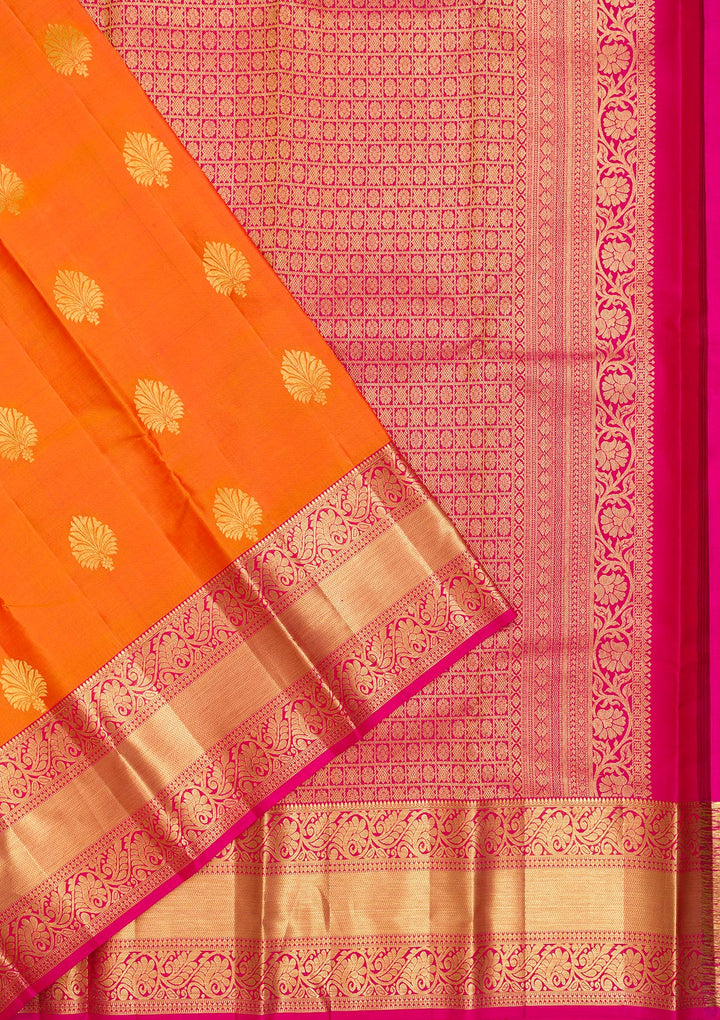 Mustard Zariwork Pure Silk Saree-Koskii