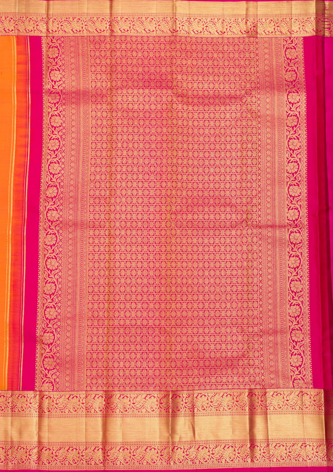 Mustard Zariwork Pure Silk Saree-Koskii