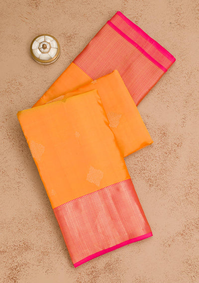 Mustard Zariwork Pure Silk Saree-Koskii