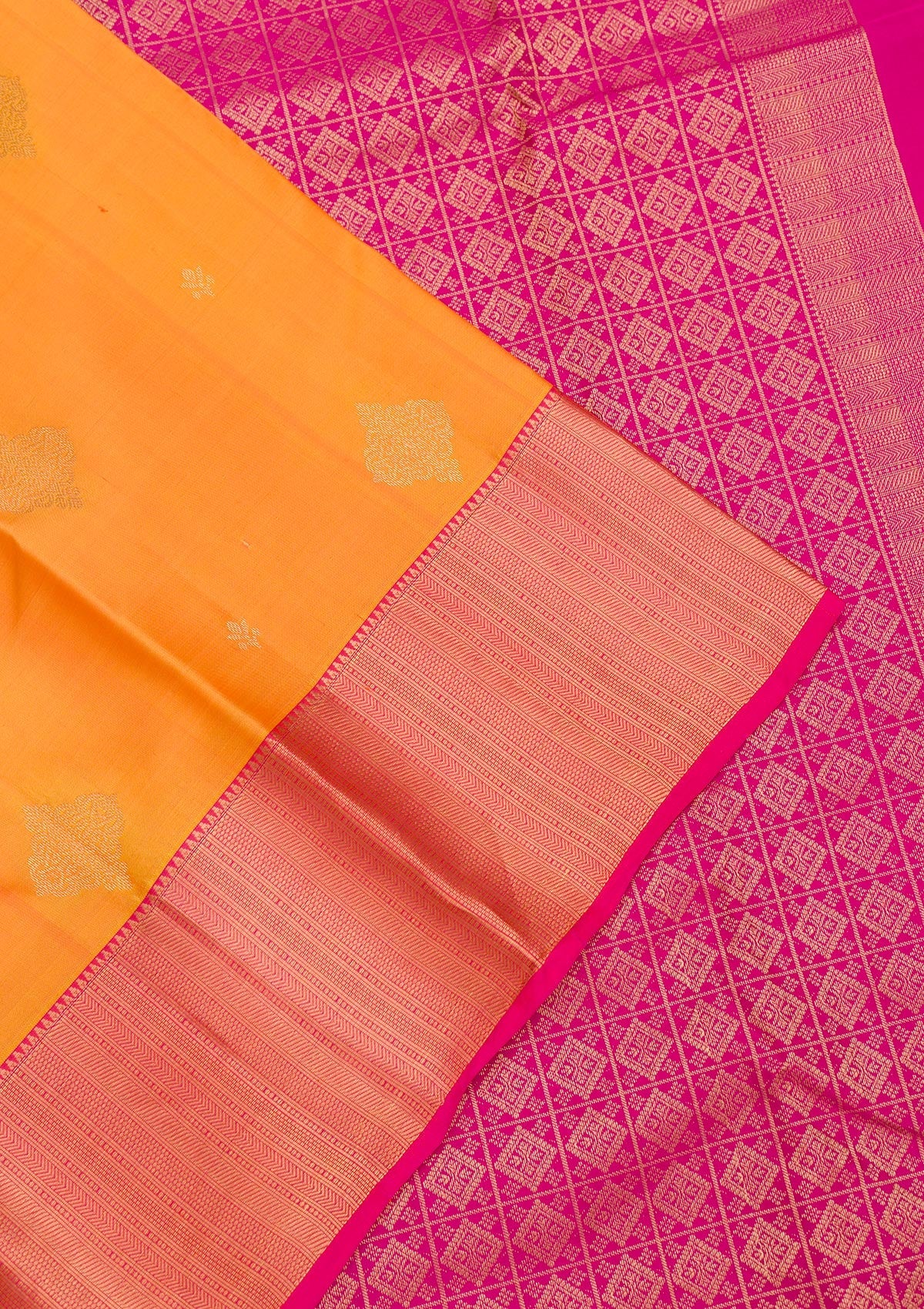 Mustard Zariwork Pure Silk Saree-Koskii