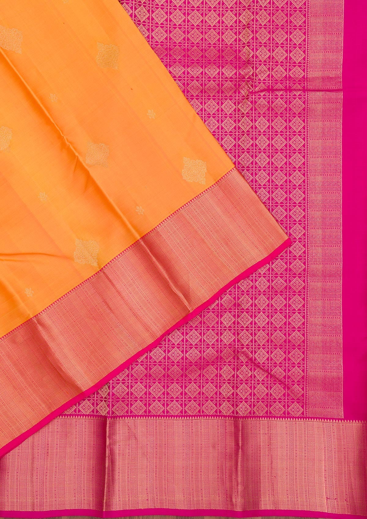 Mustard Zariwork Pure Silk Saree-Koskii