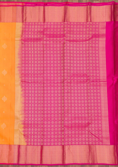 Mustard Zariwork Pure Silk Saree-Koskii