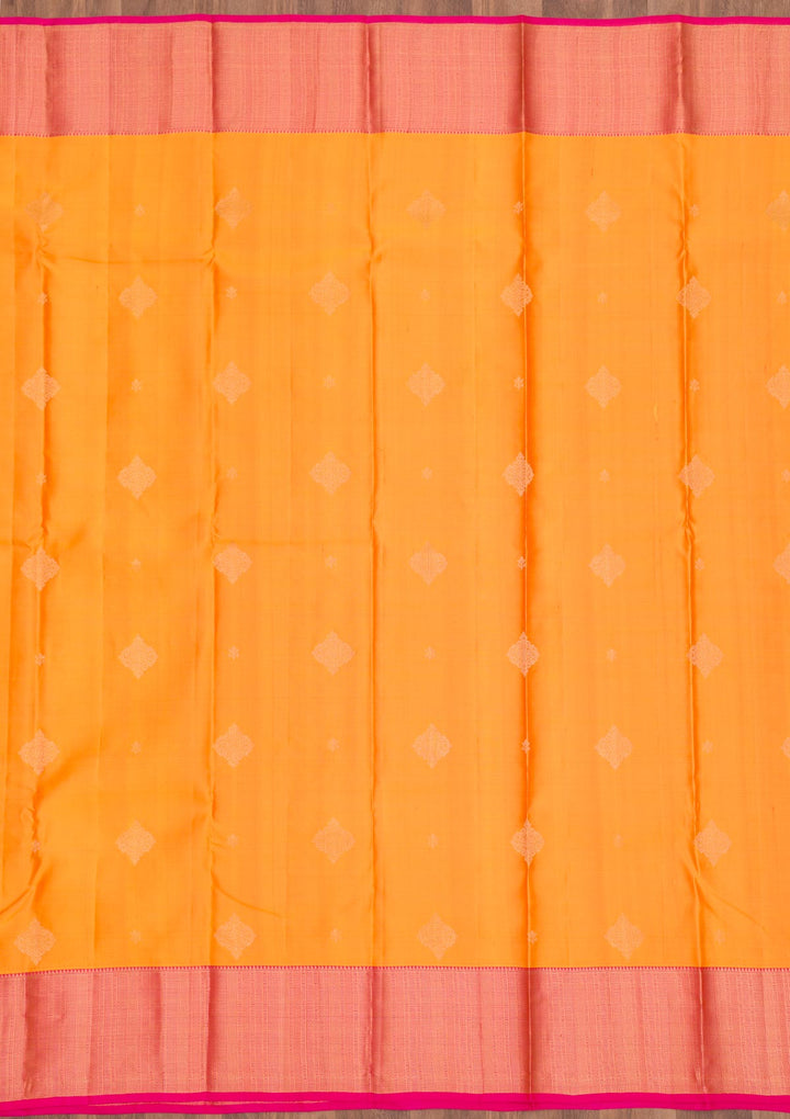 Mustard Zariwork Pure Silk Saree-Koskii