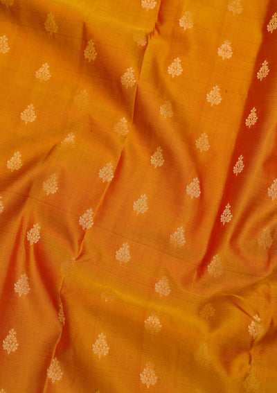 Mustard Zariwork Pure Silk Saree-Koskii