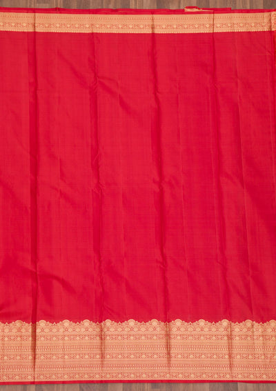 Mustard Zariwork Pure Silk Saree-Koskii