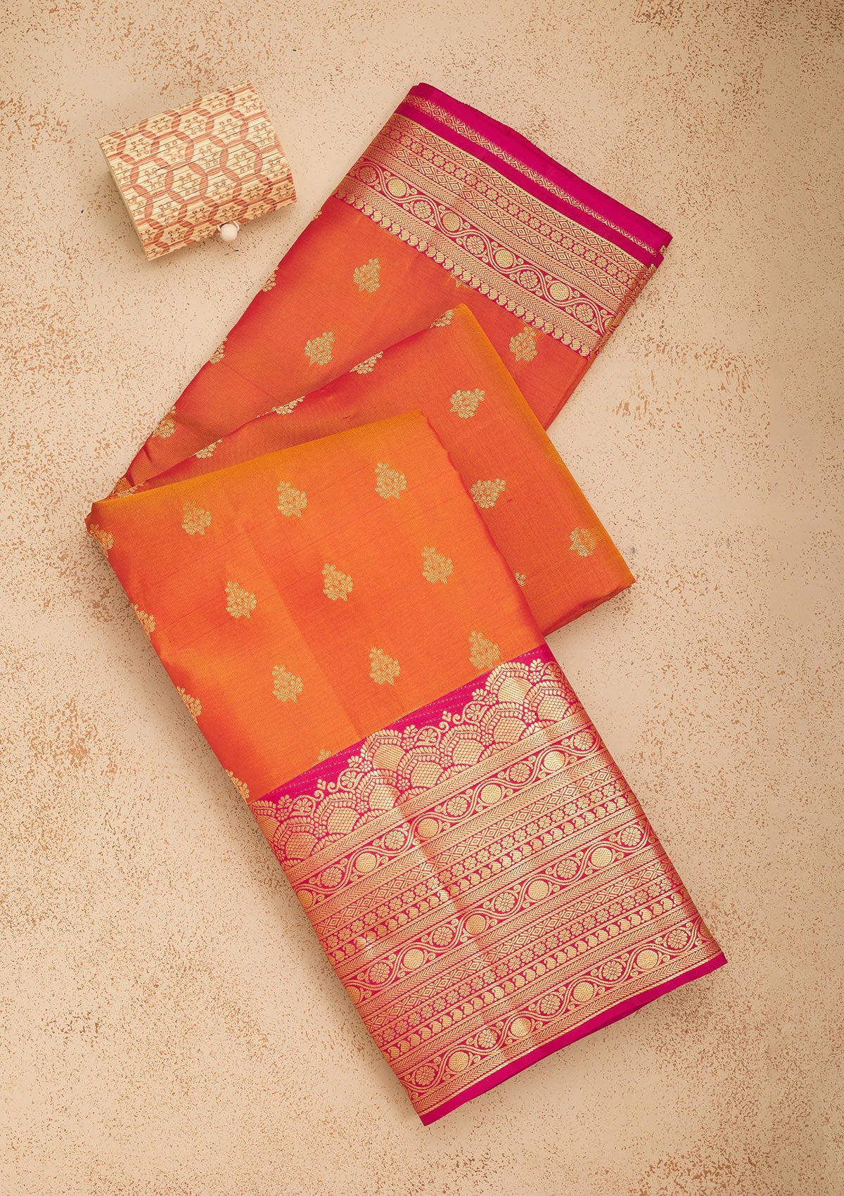 Mustard Zariwork Pure Silk Saree-Koskii