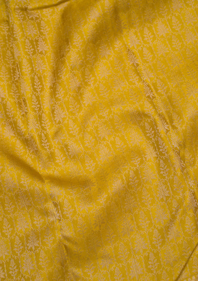 Mustard Zariwork Pure Silk Saree-Koskii