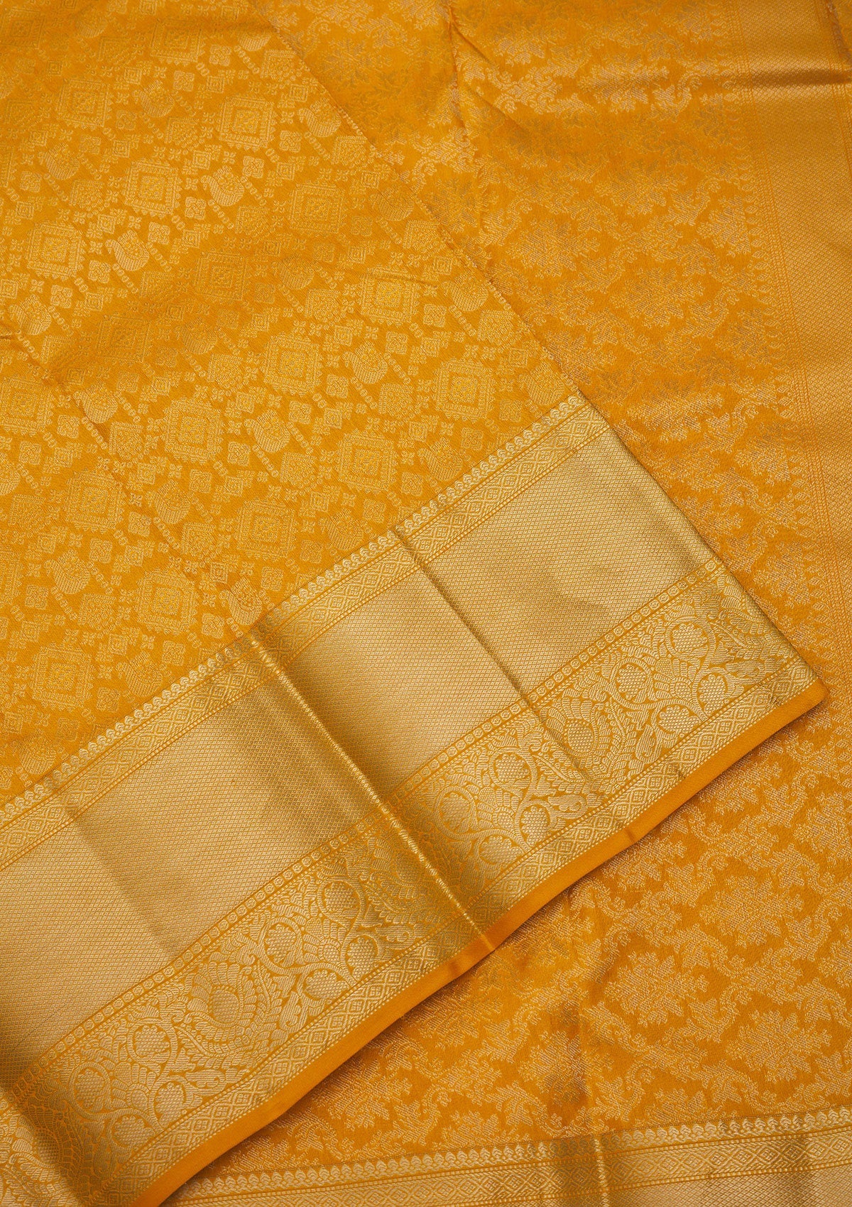 Mustard Zariwork Pure Silk Saree