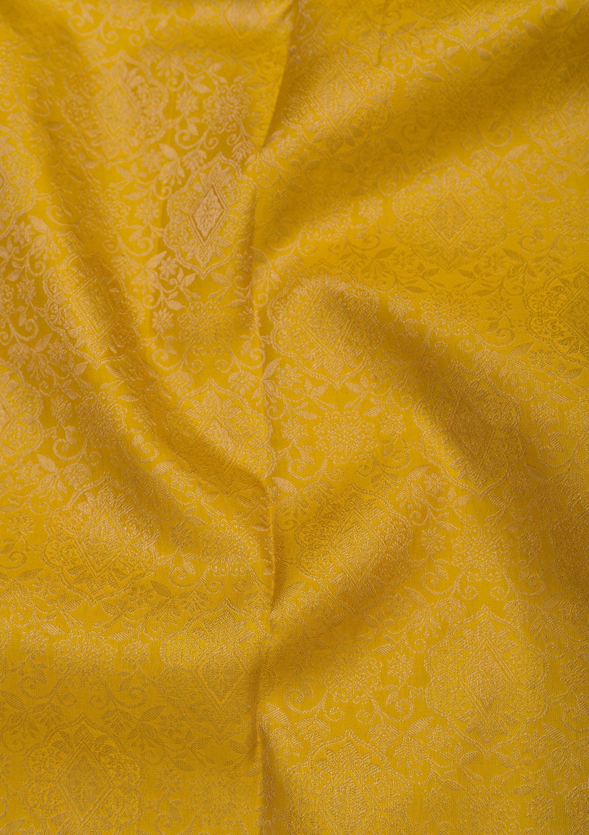 Mustard Zariwork Pure Silk Saree-Koskii