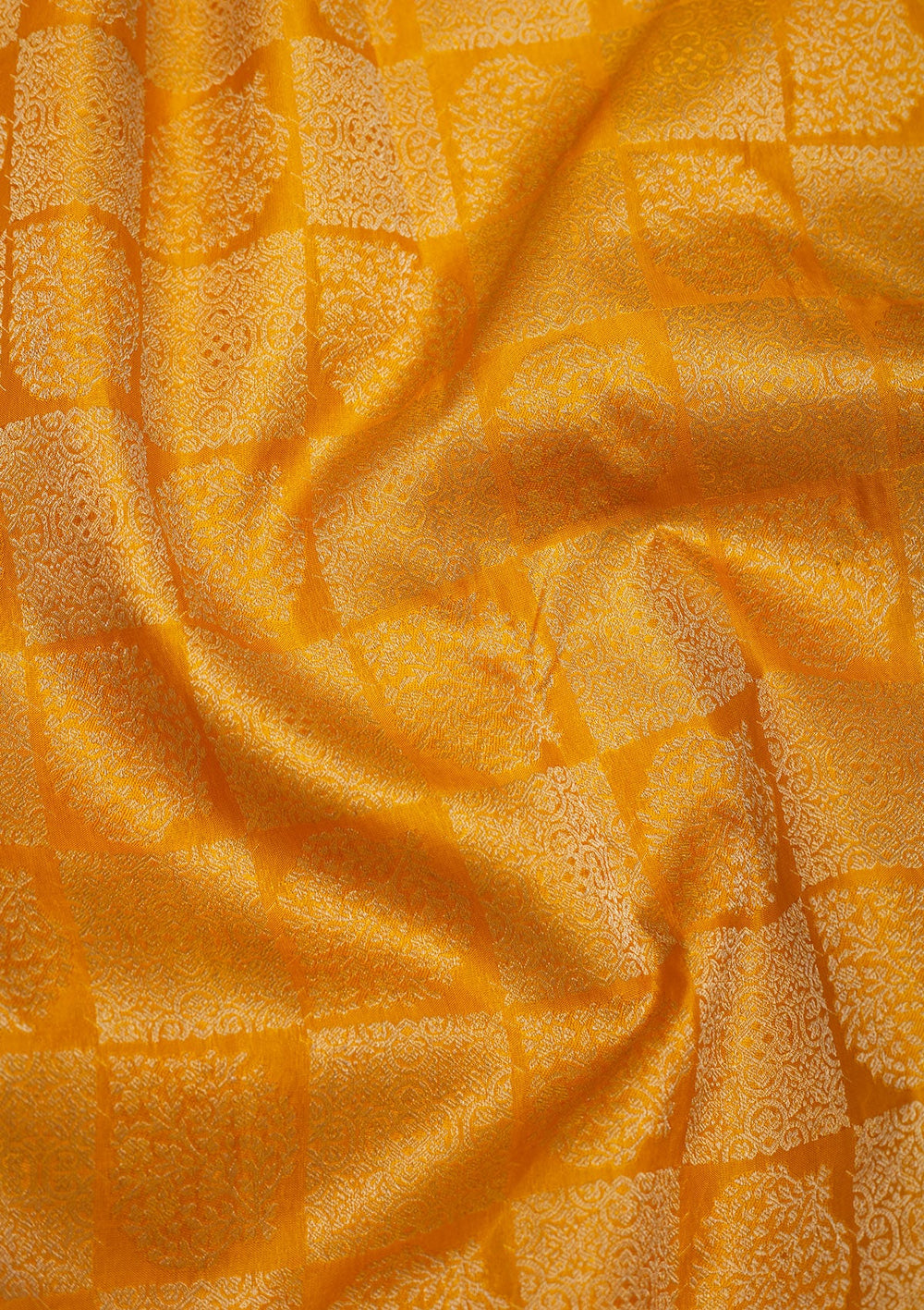 Mustard Zariwork Pure Silk Saree-Koskii