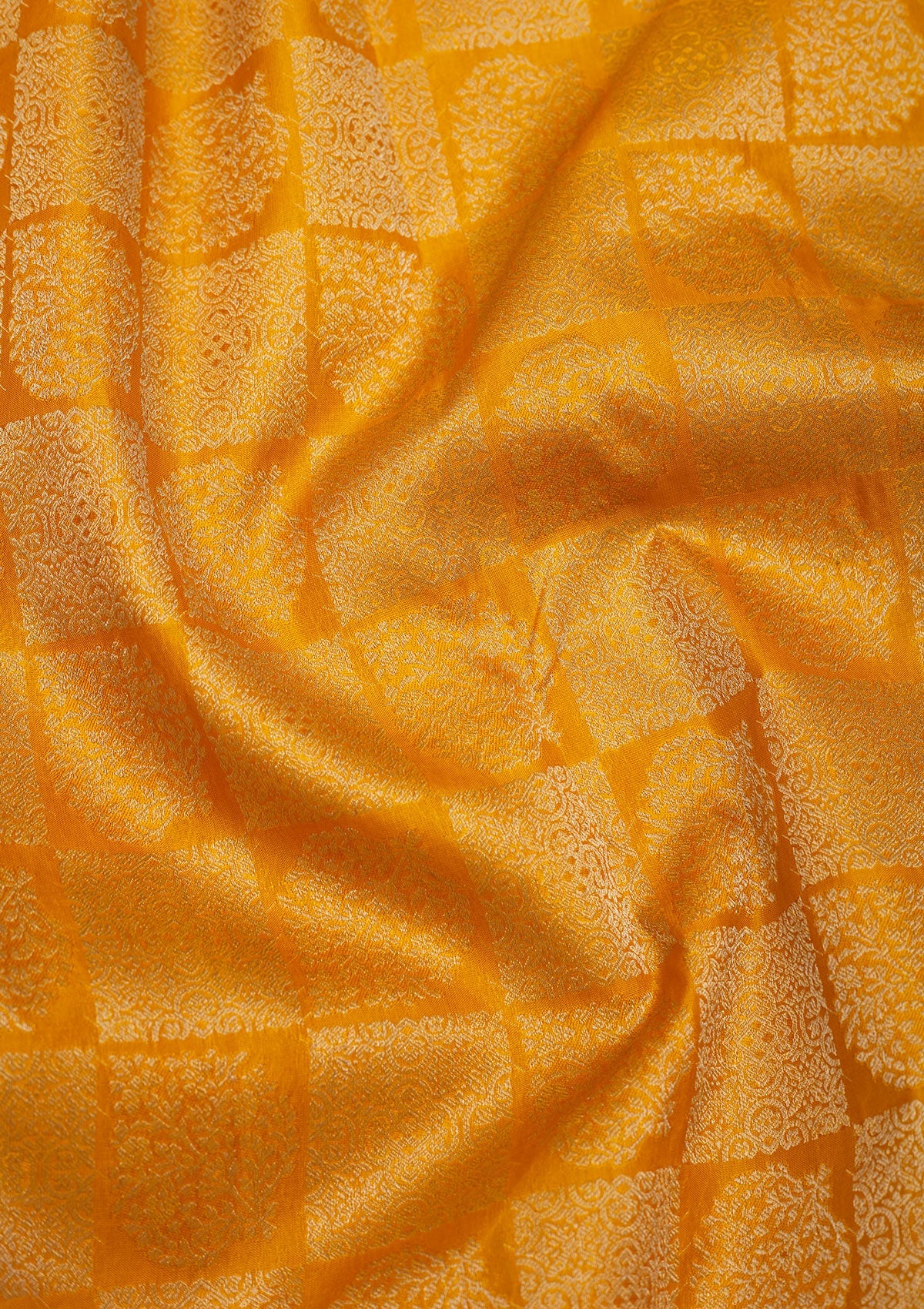Mustard Zariwork Pure Silk Saree-Koskii