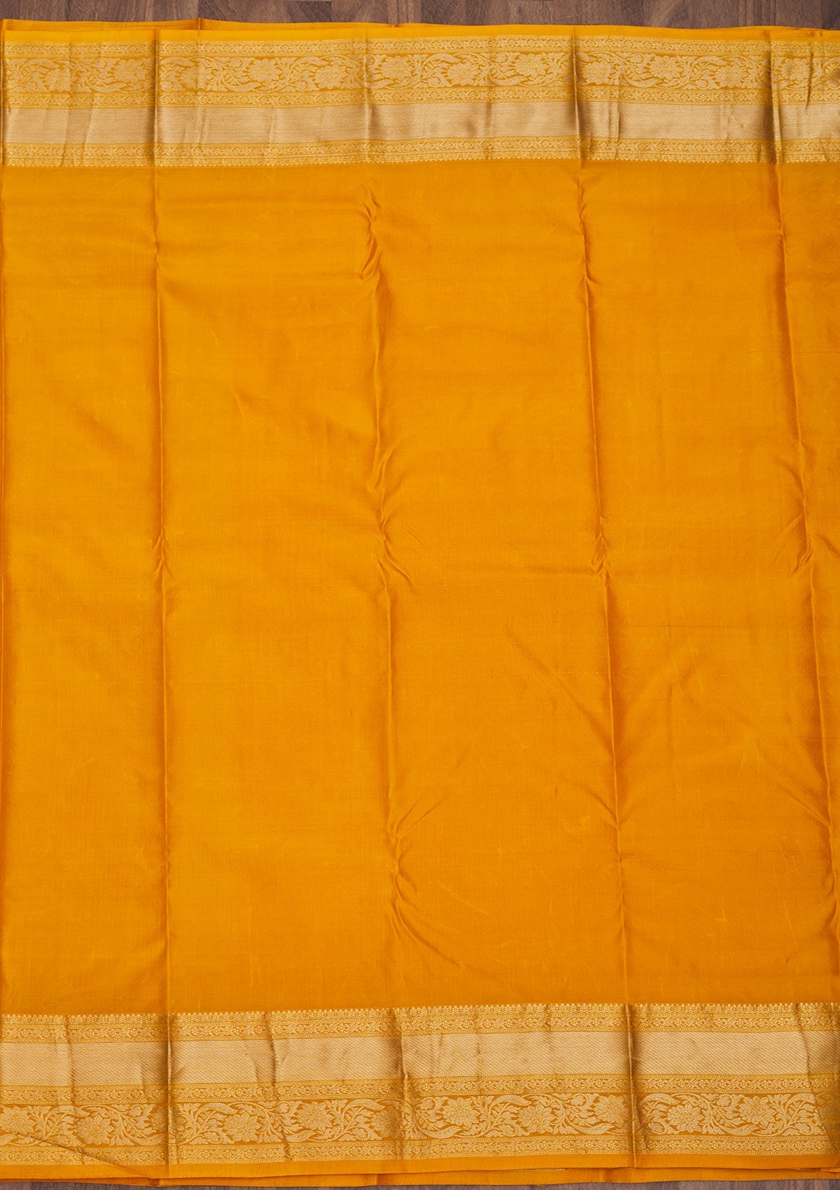 Mustard Zariwork Pure Silk Saree-Koskii