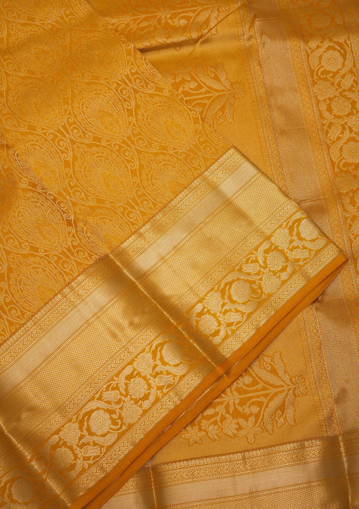 Mustard Zariwork Pure Silk Saree