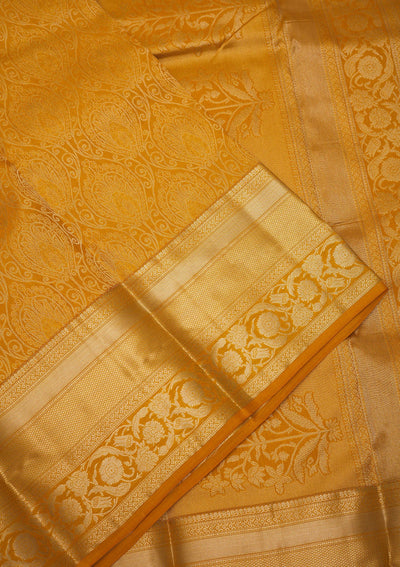 Mustard Zariwork Pure Silk Saree