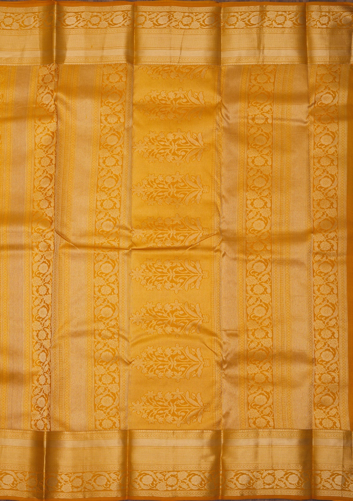 Mustard Zariwork Pure Silk Saree